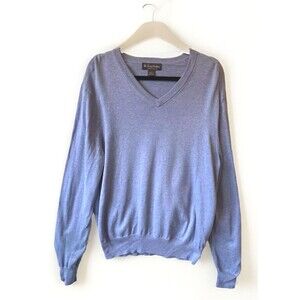 Brooks Brother Sweater Mens Large Blue‎ V-Neck 100% Supima Cotton Preppy Soft